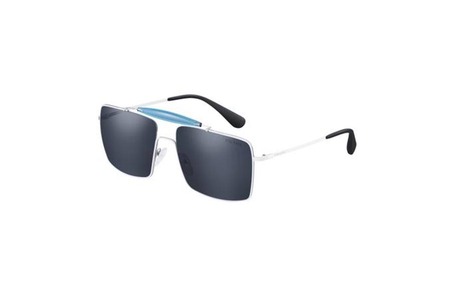 PRADA EYEWEAR occhiali dalla sagoma squadrata, profilo geometrico e tocchi brillanti di colore € 250